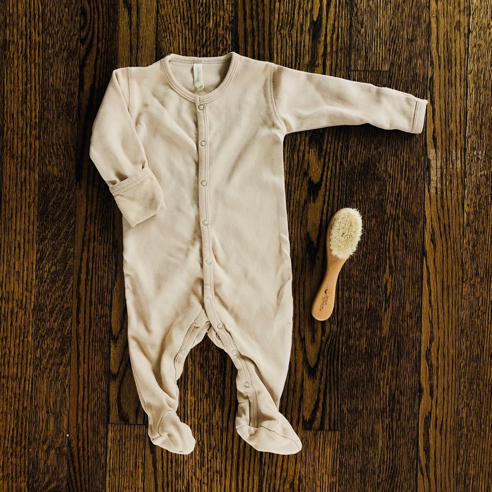 Quincy Mae Full Snap Footie in Rose - Thick Fabric